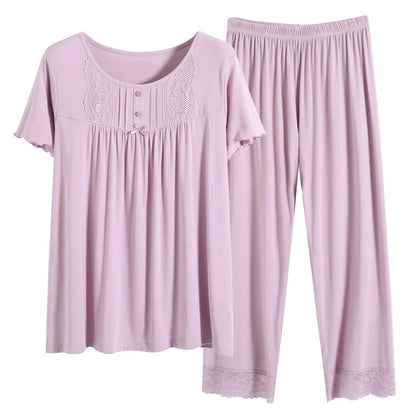 Pajamas Short  Sleeve Tops+Pants Loungewear