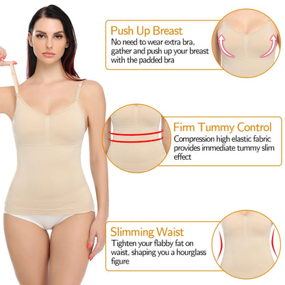 Tummy Control Built in Bra Tank Top Slimming Shapewear