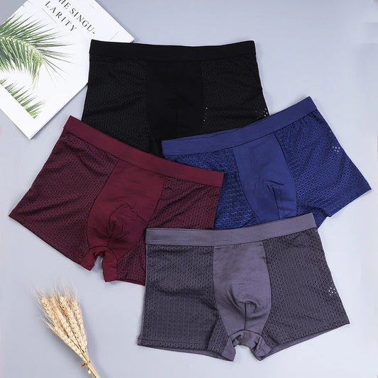 4 Pcs Men's Boxer Fiber Soft Underwear