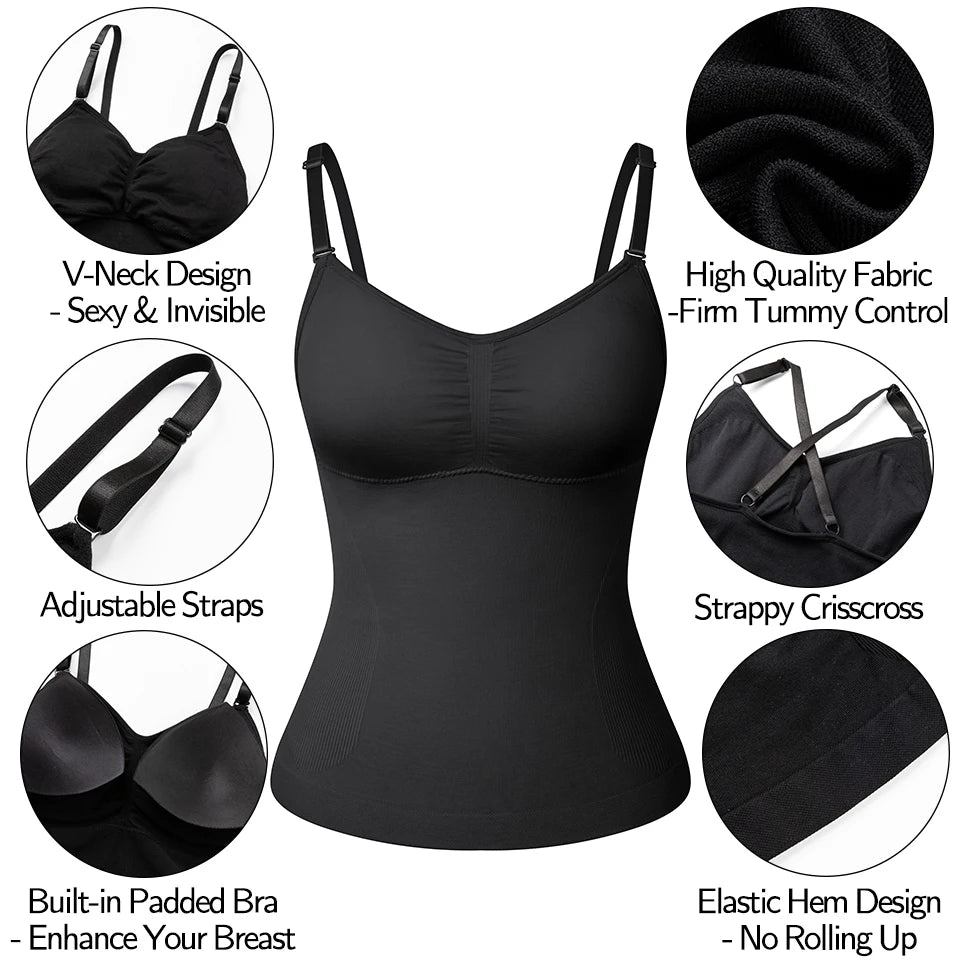 Tummy Control Built in Bra Tank Top Slimming Shapewear