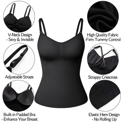 Tummy Control Built in Bra Tank Top Slimming Shapewear